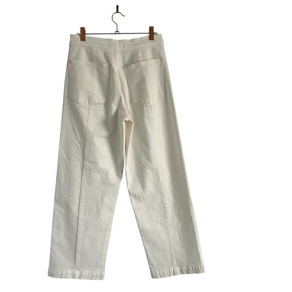 Madewell Emmett Wide Leg Crop Jeans Tile White Sz 26 Minimalist Nautical Coastal - Picture 5 of 11